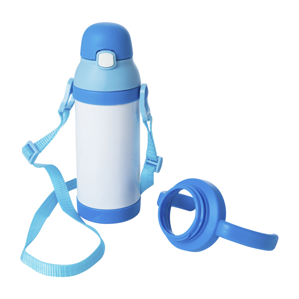 Garrafa Térmica Inox Para Sublimação Com Pegador Azul De 330Ml