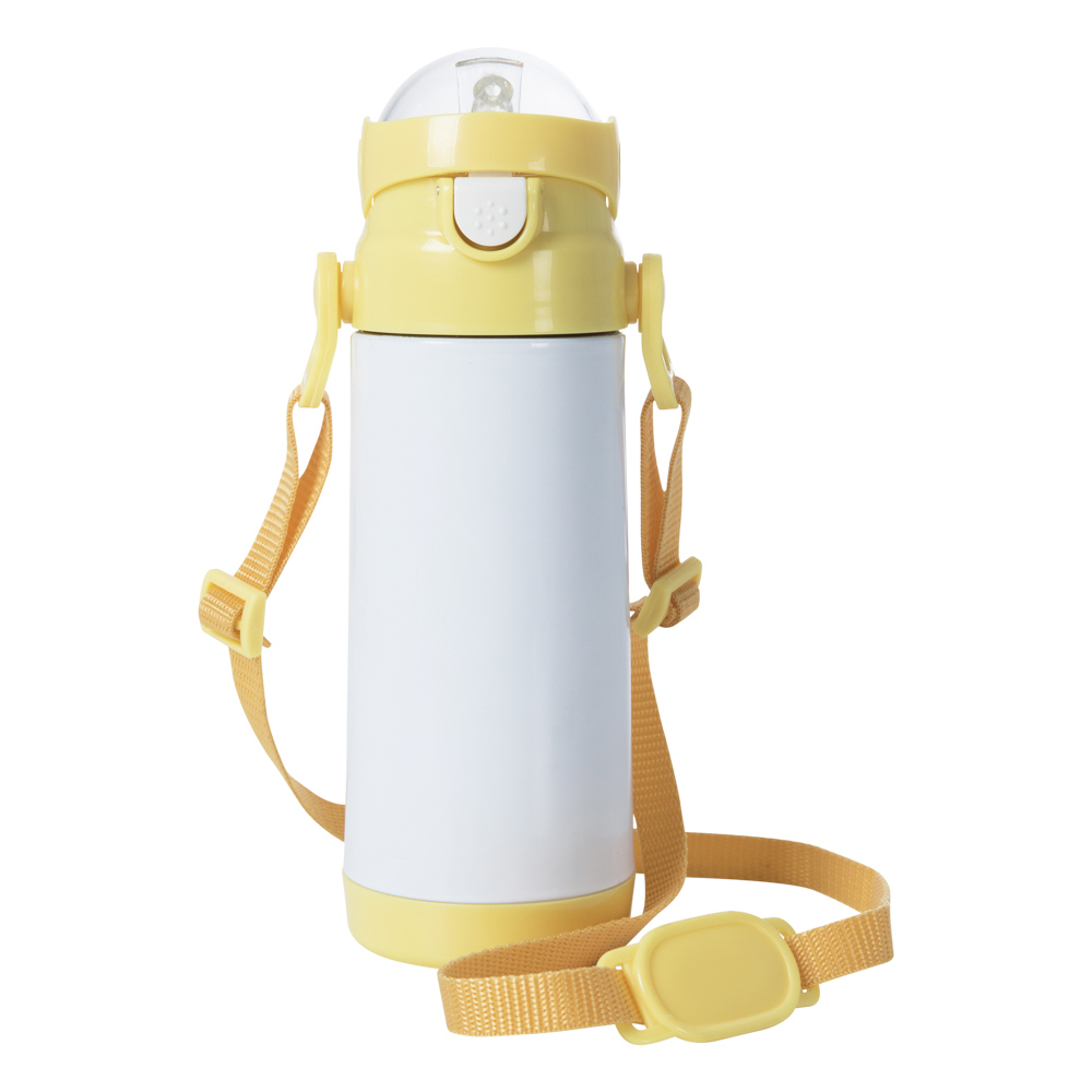 Garrafa Térmica De Inox Para Sublimação Com Alça E Tampa Astronauta Amarela 350Ml
