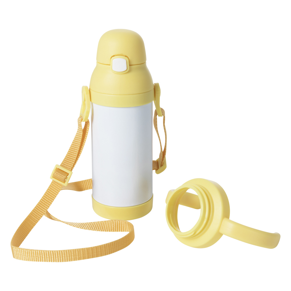 Garrafa Térmica Inox Para Sublimação Pegador Amarelo 330Ml