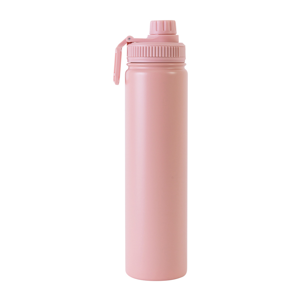 Garrafa Térmica Inox Emborrachada Fresh Para Sublimação Rosa Fosca 750Ml