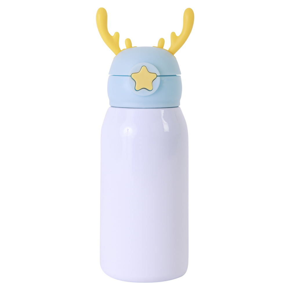 Garrafa Térmica Inox Para Sublimação Alce Tampa Azul De 500Ml