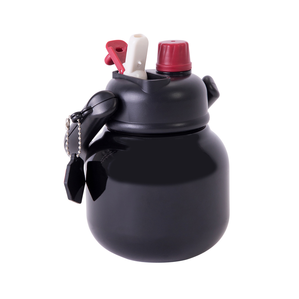 Garrafa Térmica Puffy Preta de 600ml - Sem Resina